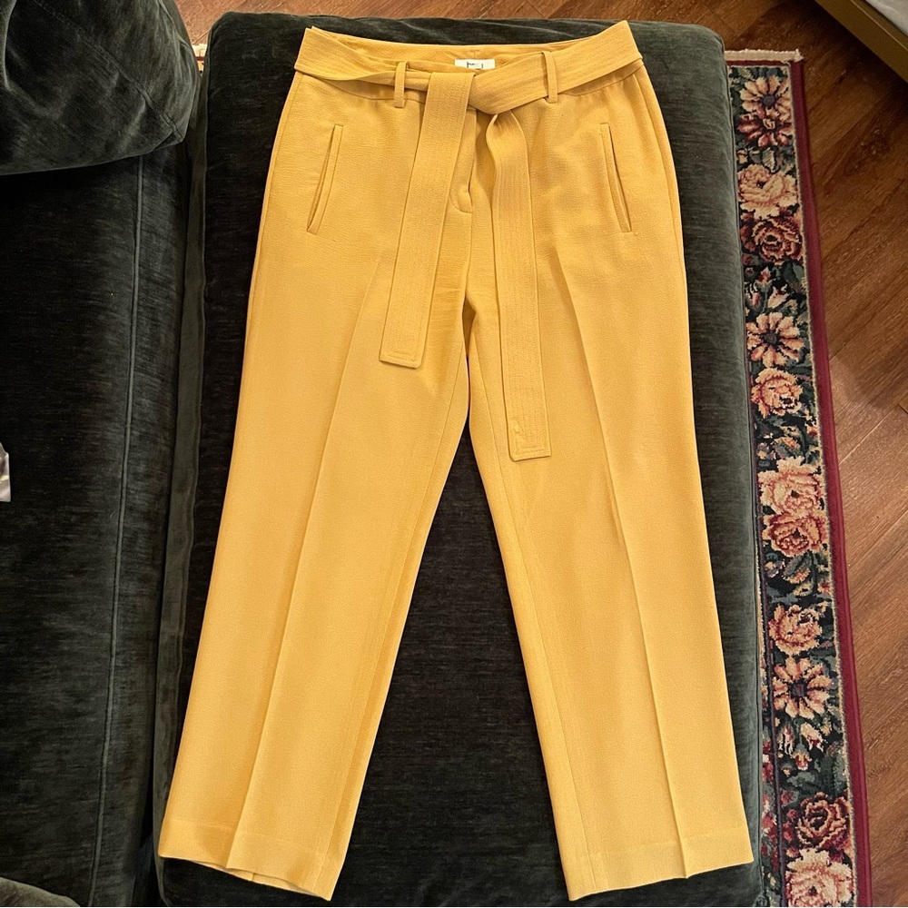 Mustard Yellow Pants/Trousers with Belt - Bar III